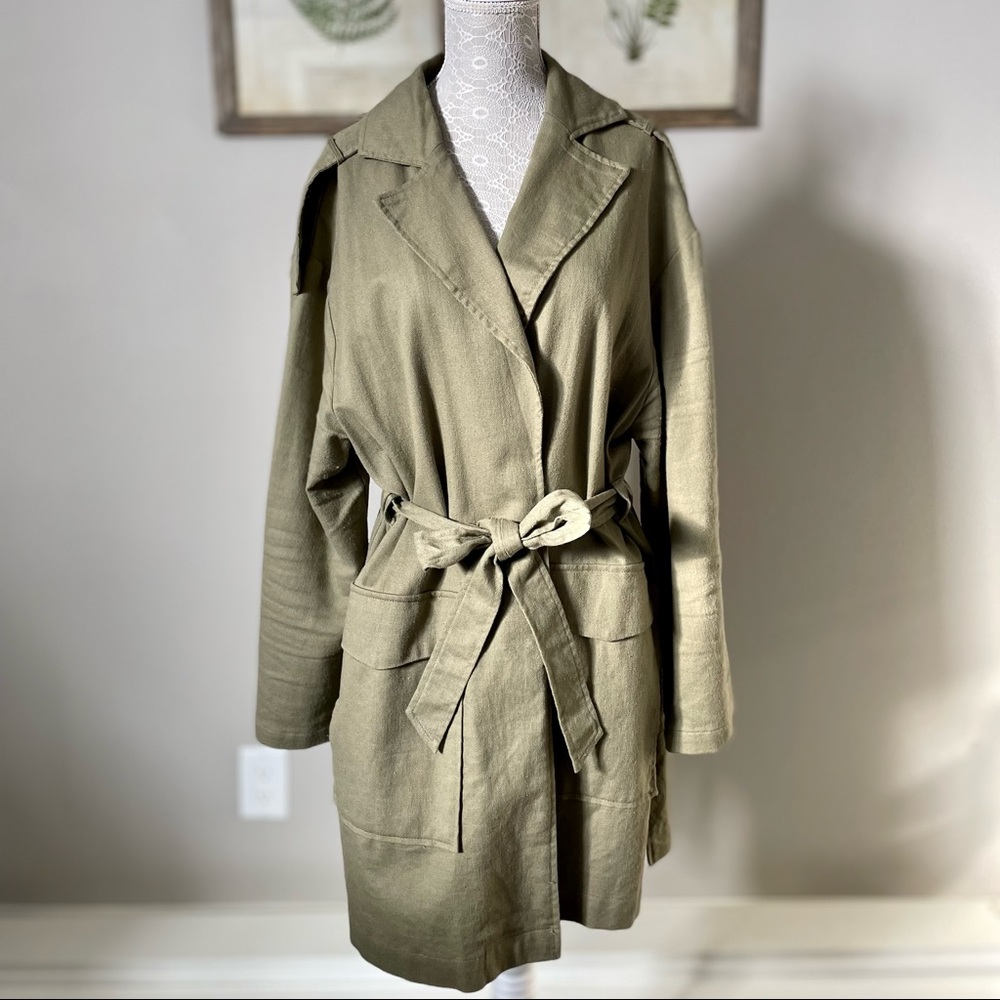 Carly Jean Los Angeles linen blend coat
